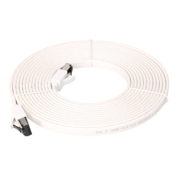 EXTRALINK LAN PATCHCORD CAT.8 U/FTP 5M 40G FLAT SHIELDED FOILED TWISTED PAIR BARE COPPER WHITE