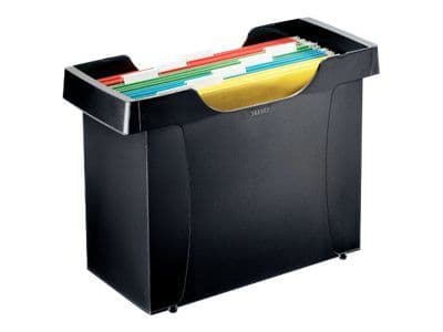 Saranoitu kansiolaatikko Leitz Plus w. 5 ALPHAmusta