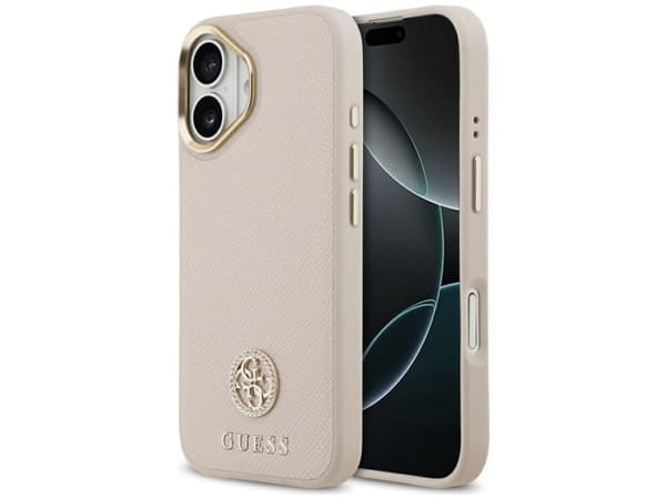 Guess Grained Strass Logo MagSafe case for iPhone 17 - pink