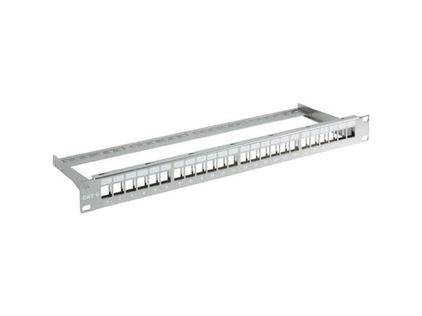 EFB patchpanel 19" 1U, 24-porter, metallfarget