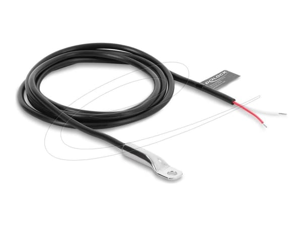 Delock - Temperature sensor cable - M4 ring terminal til uisolert tråd - 1 m - rund - svart