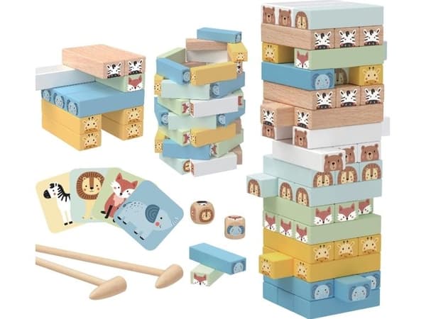 WOOPIE-spel Jenga-djurens torn
