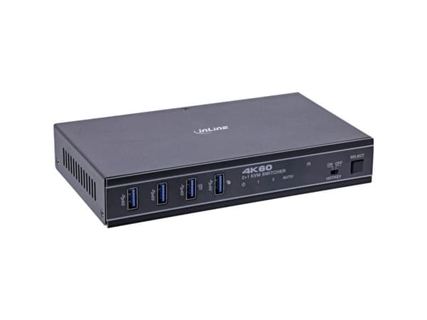 InLine KVM-switch - 2-vägs - HDMI &amp; USB-C - 4K60Hz - Switch (57885E)