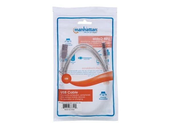 MANHATTAN 333405 Manhattan USB 2.0 A-B M/M cable 1.8m silver