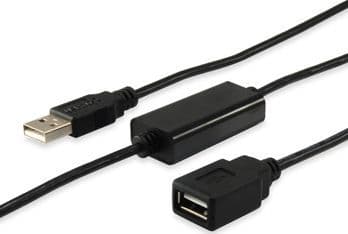Equip 133310, 10 m, USB A, USB A, USB 2.0, Hankjønn/hunkjønn, Sort