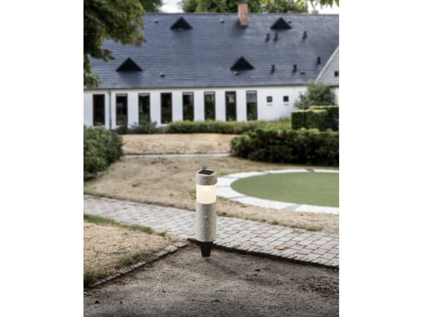 EGLO solcellsstolpe rund grå