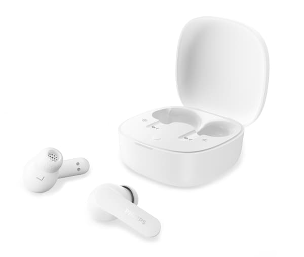Philips TAT2100WT - True wireless-hörlurar med mikrofon - inuti örat - Bluetooth - vit