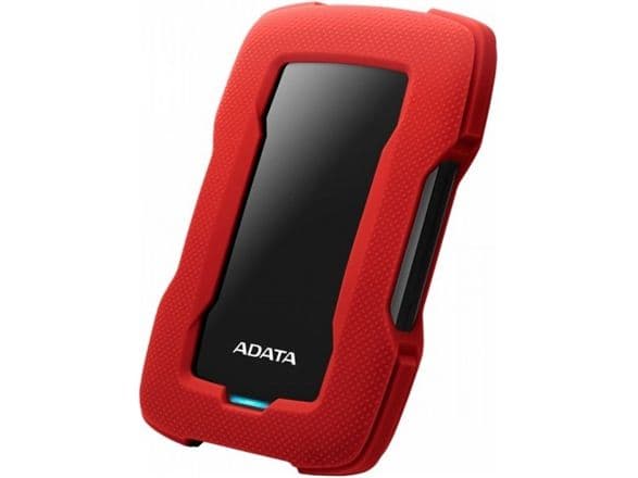 ADATA HD330 - Harddisk - 1 TB - ekstern (bærbar) - USB 3.1 - 256-bit AES - rød