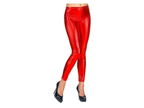 Leggings metallic Rød