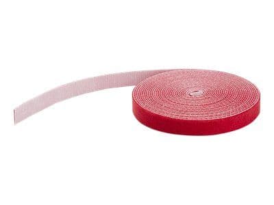 StarTech.com 50ft Hook and Loop Roll, Cut-to-Size Reusable Cable Ties, Bulk Industrial Wire Fastener Tape / Adjustable Fabric Wraps Red / Resuable ...
