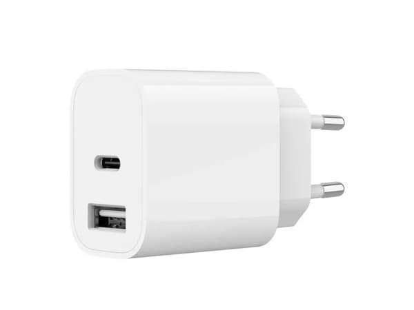Gembird - Strömadapter - 2.4 A - 2 utdatakontakter (USB, USB-C) - vit