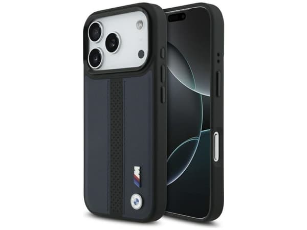 Deklas BMW M Perforated Stripe Logo MagSafe Apple iPhone 17 Pro navy melynas