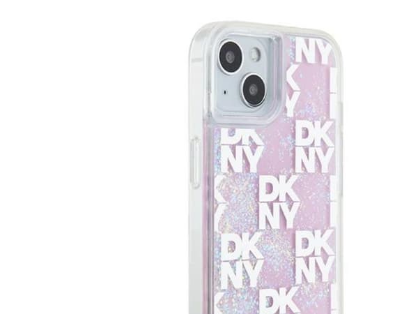 DKNY Liquid Glitter Multilogo case for iPhone 15 / 14 / 13 - pink