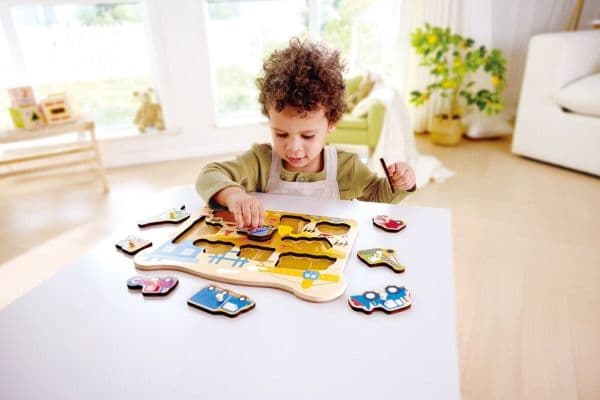 Hape Construction Vehicles Peg Puzzle