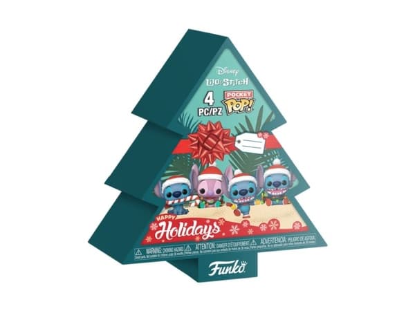 Funko Pop Keychain 4-Pack Stitch HLDY Tree box
