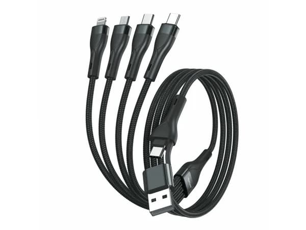 4smarts 541023, 1,2 m, USB A/USB C, USB C/Micro USB-A/Lightning, musta