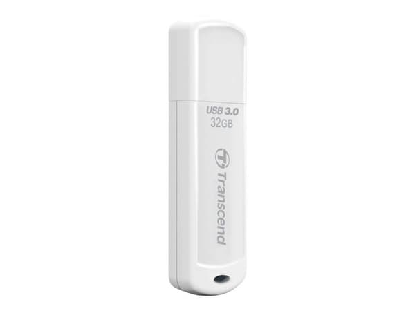 Transcend JetFlash 730 - USB-flashstasjon - 32 GB - USB 3.0 - hvit