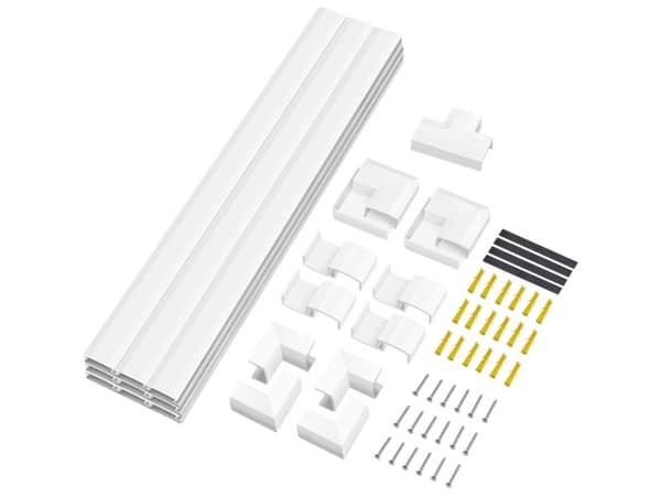 LogiLink Cable channel set, wall installation, 67pcs, white