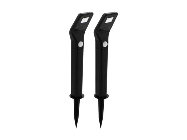 EGLO solcellsstolpe/spyspett m/sensor 1200mAh 2-pack svart