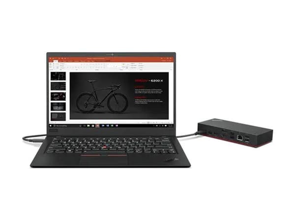 Lenovo ThinkPad Universal USB-C Dock - Dockingstasjon - USB-C - HDMI, 2 x DP - GigE - 90 Watt - Sort