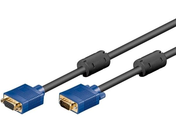 Goobay 93614, 3 m, VGA (D-Sub), VGA (D-Sub), Hanstik, Hunstik, Sort, Blå