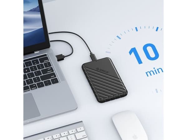 2,5" kiintolevy/SSD USB3.0 Micro-B 5Gbps -asemateline - musta
