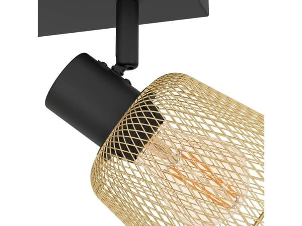 EGLO COSLADA spotskinne i sort og messing, 4L