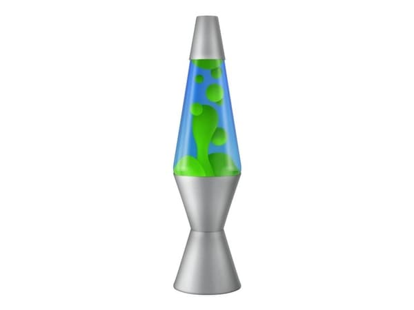 Lava® lampe grønn/blå sølvbase 37 cm