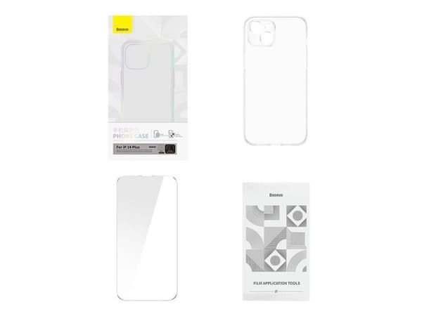 Baseus Baseus Crystal Series-deksel til iPhone 14 Plus + herdet glass