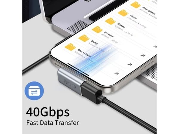 USB-adapter Tech-Protect AA03 USB-C - USB-C, grå