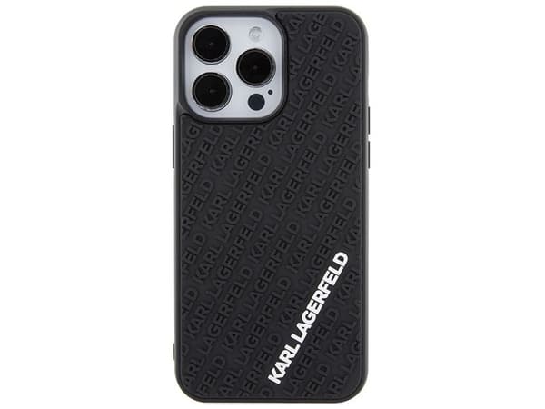 Karl Lagerfeld 3D-gummikåpa med Multi Logo till iPhone 15 Pro Max - sort