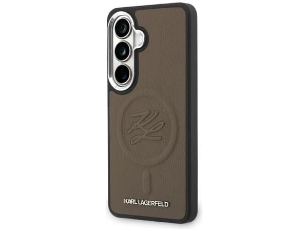 Karl Lagerfeld preget ringinitialer MagSafe-deksel til Samsung Galaxy S26+ - brun