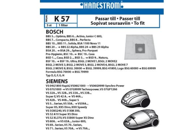 Støvsugerposer K57