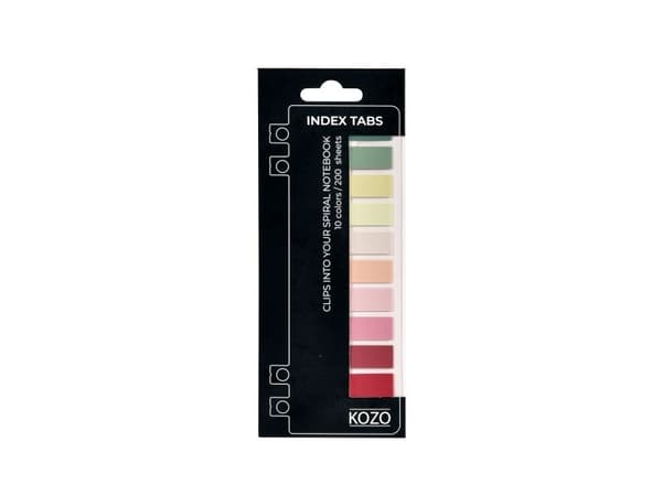 KOZO Index Tabs 10 väriä Blush (punertava)