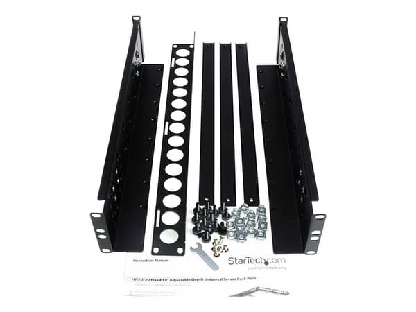 StarTech.com UNIRAILS2U, Kehikkokisko, Terästä, musta, 3,7 kg