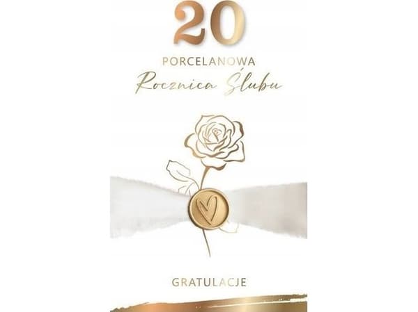 Kort för bröllopsdag 20 - porslin