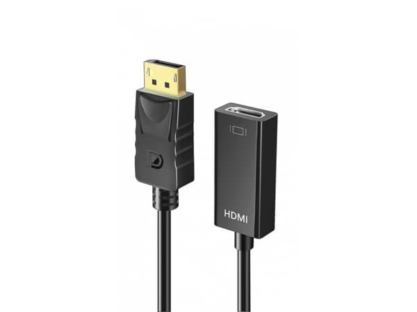 iBOX - Sovitinkaapeli - DisplayPort uros HDMI naaras - musta