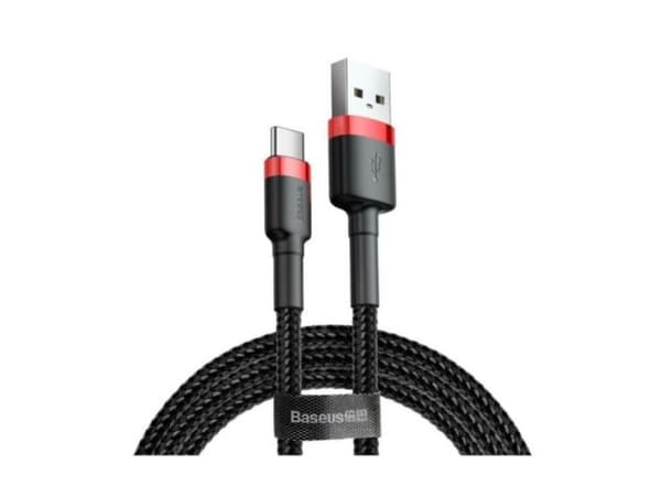 Baseus Cafule - USB-kabel - USB (hann) til USB-C (hann) - USB 2.0 - 3 A - 1 m - rød/svart