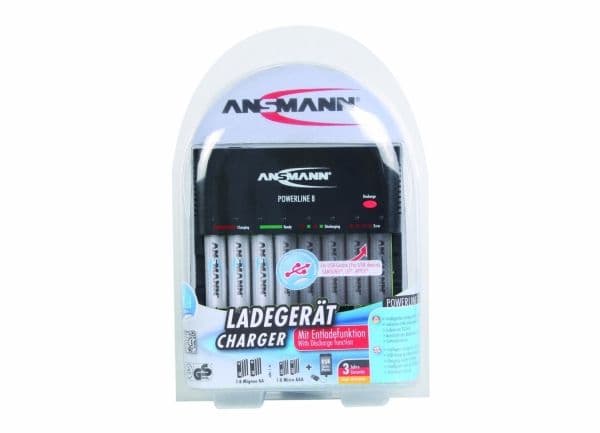 ANSMANN Powerline 8 - Batterilader / strømadapter - 8 x batterier lader (USB)