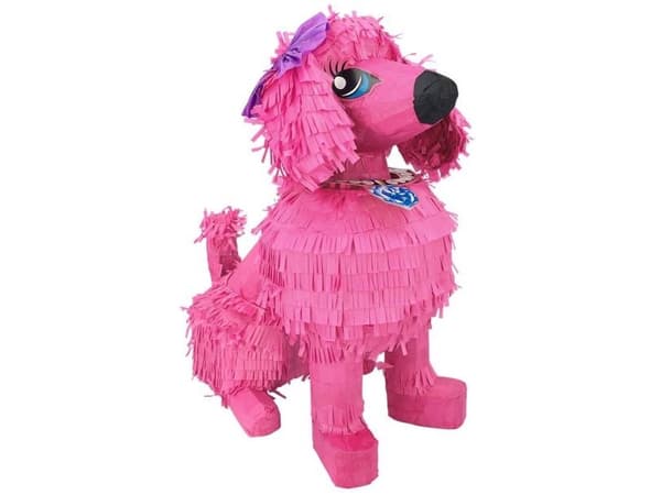Vaaleanpunainen puddel-piñata