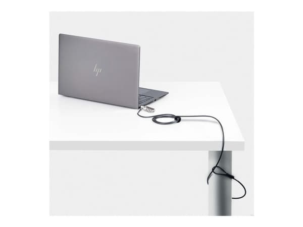 StarTech.com Slim Lock K-Slot Compatible, 6.6ft Combination Locking Cable - Lås för säkerhetskabel - svart & silver - 2 m - TAA-kompatibel