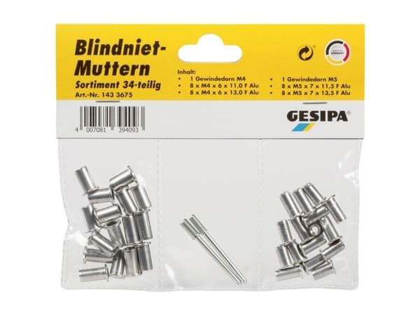 Gesipa blindnitar 1433675, 34 delar