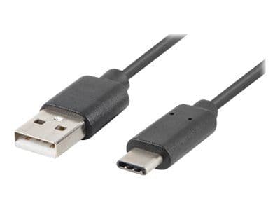 Lanberg USB-C USB cable - USB A 1m black (CA-USBO-20CU-0010-BK)