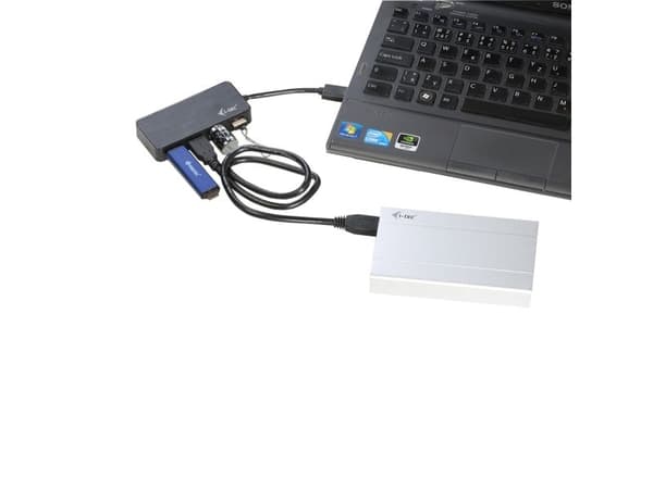 i-tec U3HUB444, Innendørs, USB, 5 V, 0,1 m, Sort