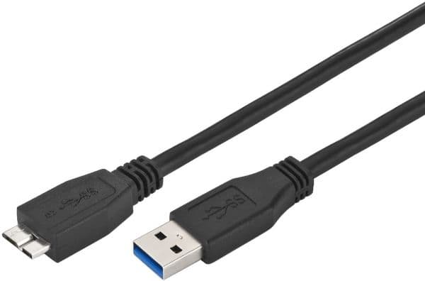 Goobay 95026, 1,8 m, USB A, Micro-USB B, Hankjønn/hankjønn, Sort