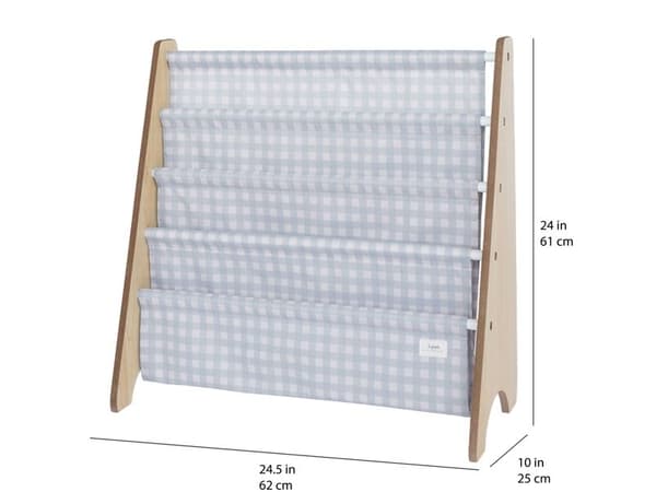 3 Sprouts kirjahylly, Gingham sininen