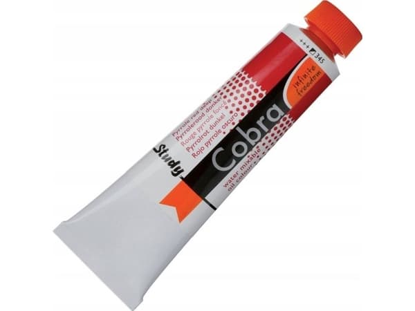 Cobra Study vattenblandbar oljefärg, tub Pyrrole Red Deep 345