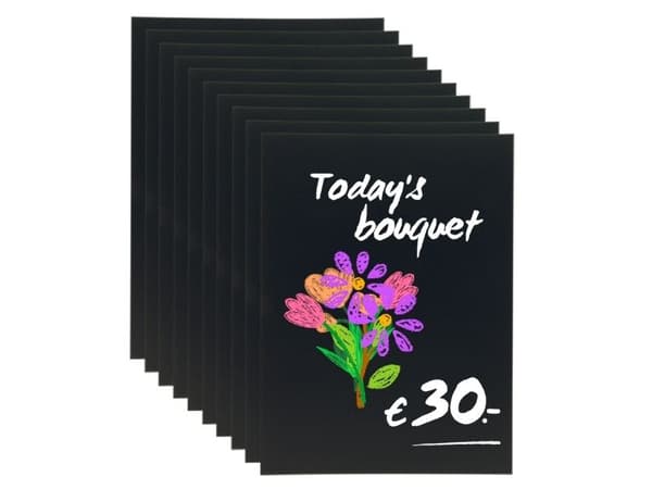 Securit® krittskylt A5 10 st. stöttålig polystyren, matt svart