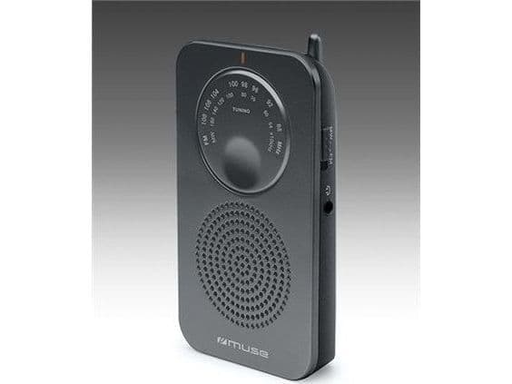 Muse M-01RS, Personal, Analog, FM, MW, 3,5 mm, Grå, Rotations-