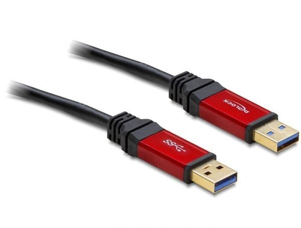 Delock Premium - USB-kabel - USB-type A (hann) til USB-type A (hann) - USB 3.0 - 2 m - svart